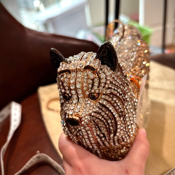 Yorkie Swarovski Austrian Crystal Mini Clutch Minauderie - Picture 7 of 11